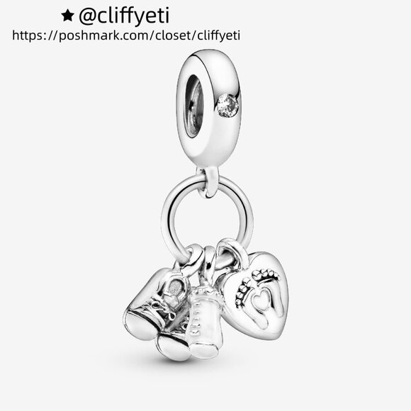 Pandora Baby Bottle and Shoes Dangle Charm - Picture 1 of 6
